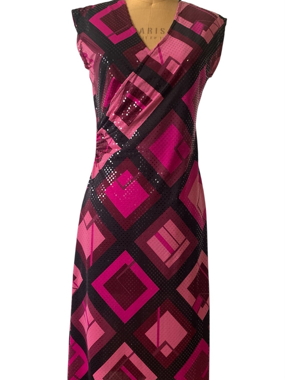 Kristen Baran Pink and Brown Graphic Print Top
